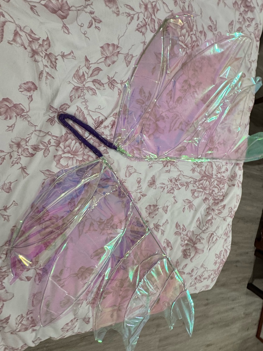 Iridescent Fairy Wings with Blue Harness